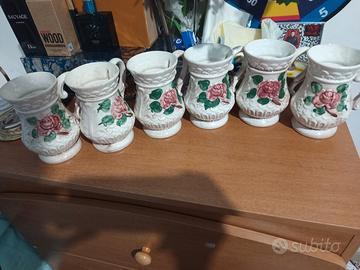 Set 6 Brocchette vintage in ceramica Cedam