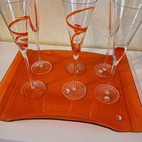 Servizio da 6 cocktail con vassoio cristallo