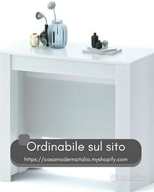 Tavolo consolle allungabile bianco 14 posti