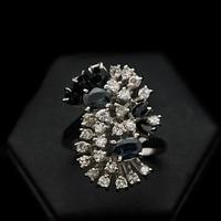 ANELLO GRAPPOLO ORO BIANCO 18 KT BRILLANTI 0.72 CT