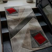 tappeto grigio e rosso da pulire maison du monde