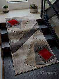 tappeto grigio e rosso da pulire maison du monde