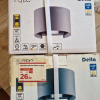 Coppia di applique da esterno in metallo grigio