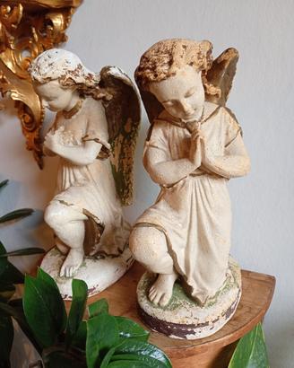 coppia angeli in gesso 