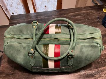 🟢 Borsa cartucciera in vera pelle