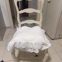 4 sedie provenzali laccate bianche