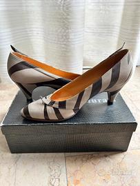 Décolleté  vera pelle zebrate