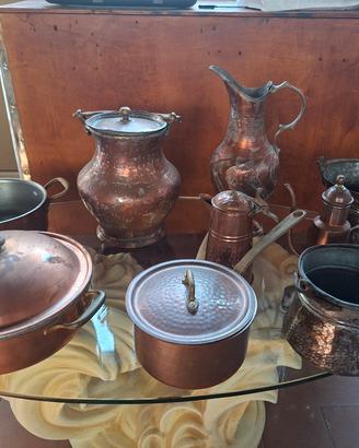 lotto stock rame vintage (pentole e oggetti arredo