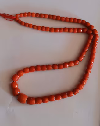 filo antico barilotti corallo sfaccettato