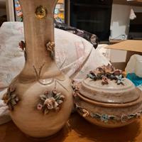 Vaso e portaoggetti in ceramica Capodimonte