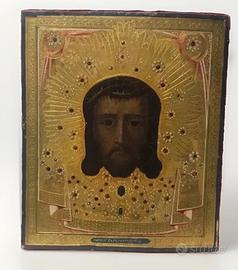 Antica icona dipinta “ Acheropita“ XIX sec.Russia