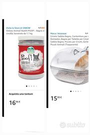 Vaschetta e sabbia bagnetto criceti