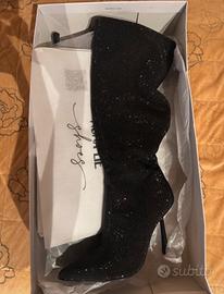 Stivali al ginocchio con strass 38
