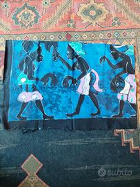 arazzo batik africano fatto a mano vintage
