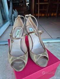 Sandali originali Moschino n. 37 in pelle e pizzo