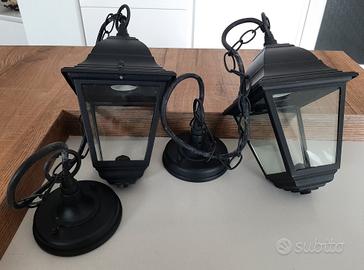 Coppia lanterne in alluminio e vetro per esterno