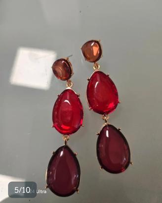 orecchini Pendenti rossi 