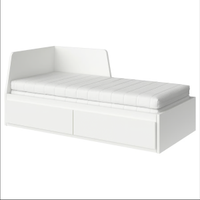 FLEKKE Letto divano/2 cassetti/2 materassi, bianco