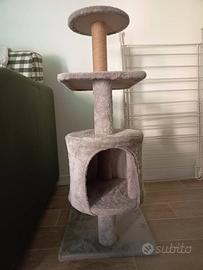 Tiragraffi Grigio con Tana per Gatti