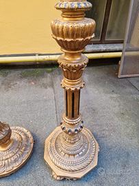 n. 2 lampade vintage intagliate a mano