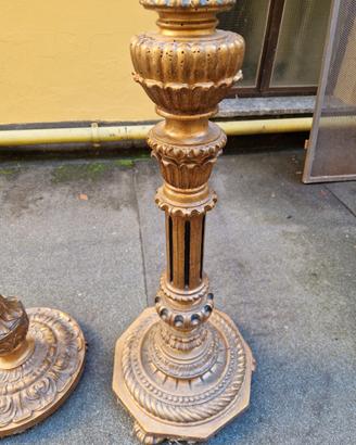 n. 2 lampade vintage intagliate a mano