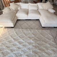 Divano 4 posti a U in tessuto Boucle