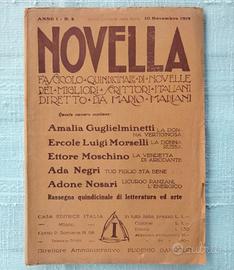 RARA Rivista NOVELLA A.1° N.8 (1919) Ada Negri
