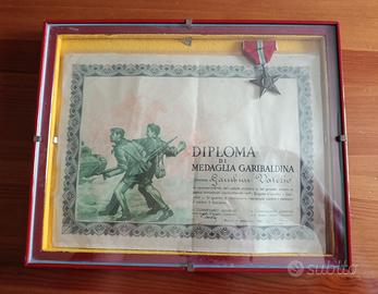 Diploma di Medaglia Garibaldina + Medaglia 1947