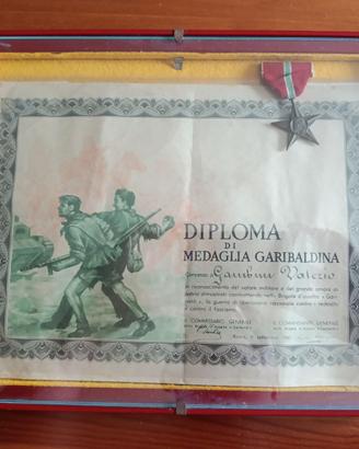 Diploma di Medaglia Garibaldina + Medaglia 1947