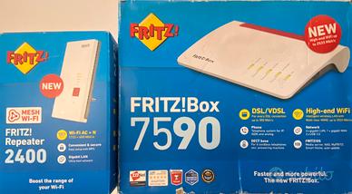 Kit wifi mesh modem FRITZ 7590+FRITZ RI 2400