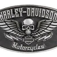 Fibbia harley davidson skull nera cintura belt buc