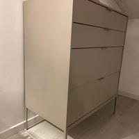 Elegante Settimino in Legno Grigio/Avana