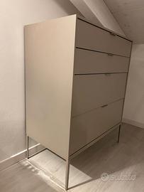 Elegante Settimino in Legno Grigio/Avana