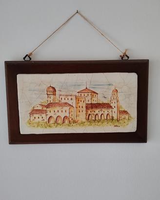 quadro in ceramica e legno 