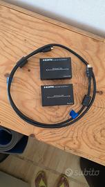 HDMI extender transmitter e reciver e cavo HDMI
