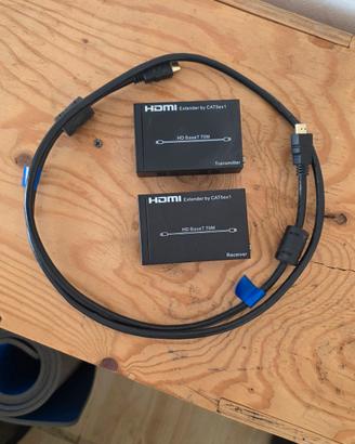 HDMI extender transmitter e reciver e cavo HDMI