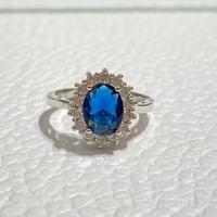 Anello Margherita blu in argento 