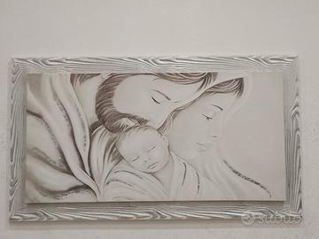 Quadro Capoletto Sacra famiglia 130x70 corni legno