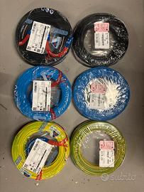 Cavi unipolari nero blu e terra da 1,5 e 2,5 mm