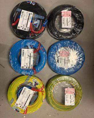 Cavi unipolari nero blu e terra da 1,5 e 2,5 mm