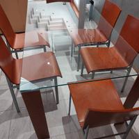 tavolo da pranzo in vetro con sedie cucina/salone