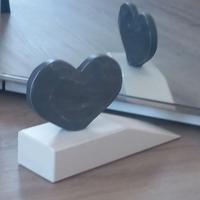 Cuneo fermaporta shabby in legno dipinto a mano