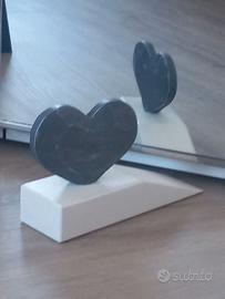 Cuneo fermaporta shabby in legno dipinto a mano