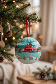 Pallina di Natale in latta apribile  contenitore 