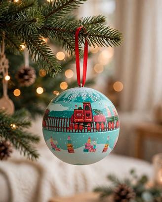 Pallina di Natale in latta apribile  contenitore 