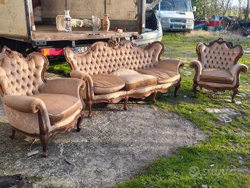 DIVANO E DUE POLTRONA IN STILE LUIGI XV