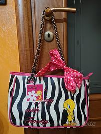 Borsa in pelle zebrata tweety hoy collection