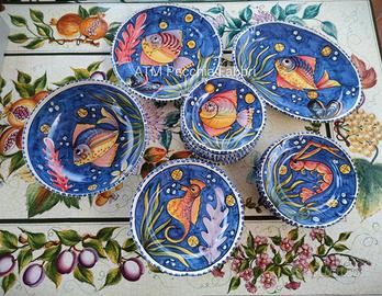 Piatti in ceramica vietrese maiolicati a mano