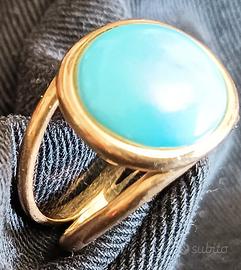 anello oro e turchese 