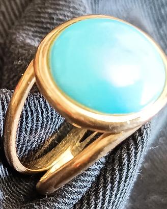 anello oro e turchese 